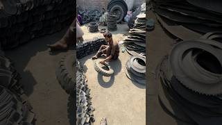 Process Of Recycling Old Tyres recycling scrap car [upl. by Tahmosh]