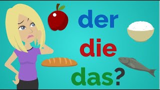 Deutsch lernen  Quiz Artikel der die oder das  Dialog Einladung  Wortschatz Lebensmittel [upl. by Alle995]