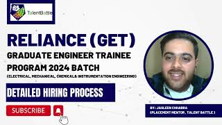 Reliance Graduate Engineer Trainee GET Program Batch 2024  Detailed Registration Process [upl. by Augustin]