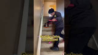 Scrubbing makes all the difference when it comes to cleaning stairs CarpetCleaning Satisfying [upl. by Lorenz]