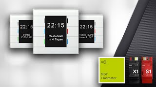 Gira X1 Datum Müllkalender und mehrere Temperaturen auf dem MDT Glastaster II [upl. by Yorztif]