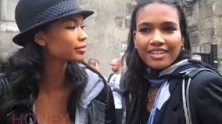 Sessilee Lopez Chanel Iman amp Arlenis Sosa after Hussein Chalayan PFW SS 10 [upl. by Bevon]