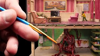 DONT GO IN THE BASEMENT a Miniature Horror Diorama Build [upl. by Neraa]