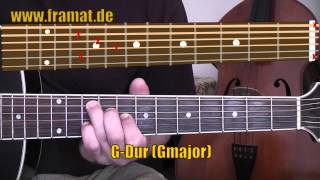 open D chords  offene DDur Stimmung Akkorde 2 [upl. by Brindle]