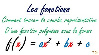 Comment tracer la courbe représentative dune fonction polynome du second degré [upl. by Oirevlis]