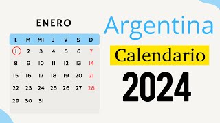 FERIADOS 2024 CALENDARIO DE ARGENTINA [upl. by Diarmuid]