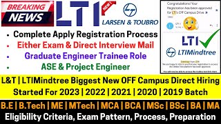 LampT  LTI  LTIMindtree Biggest Off Campus Direct Hiring Started For 2023 to 2019 Batch New Job Role [upl. by Rianon]