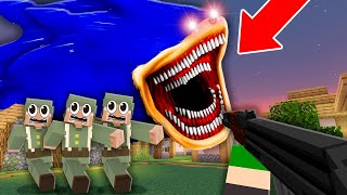 CONSEGUI UM EXÉRCITO PARA PROTEGER A VILA DA DESTRUIÇÃO DO SHIN SONIC TAPES NO MINECRAFT [upl. by Atived]