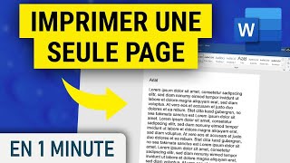 Imprimer seulement une page sur Word [upl. by Artenra]