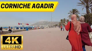 Corniche amp Marina Agadir Morocco Walking Tour【4K 60fps】Seafront Promenade  جولة في كورنيش أكادير [upl. by Caritta]