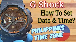 Casio GShock  How To Set Time and Date for The Philippines Time Zone 🇵🇭 [upl. by Codie]