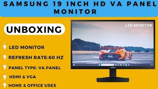 UNBOXING SAMSUNG MONITOR  19 INCH HD VA PANEL  HOME amp OFFICE USE [upl. by Aseefan]