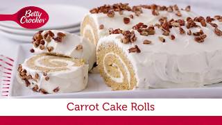 Carrot Cake Rolls  Betty Crocker Recipe [upl. by Stacee]