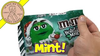 MampMs Holiday Mint Flavor Candies  Christmas Candy Tasting Food Review [upl. by Ttevi]