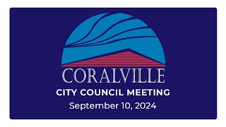 Coralville City Council Meeting Sept 10 2024 [upl. by Aihsena865]