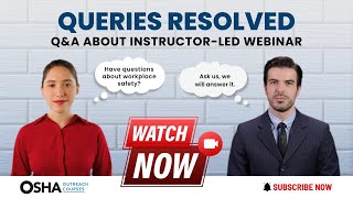 QnA ABOUT INSTRUCTORLED WEBINAR  OSHA 10 Hour Construction Training [upl. by Saunderson]