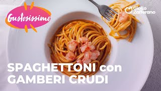 SPAGHETTONI con GAMBERI CRUDIRICETTA da PROVARE😍🍝💜🦐 [upl. by Ehav]