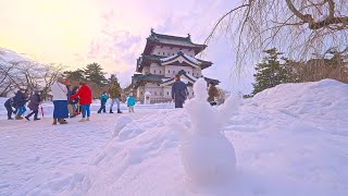 4K・ Snowy Japan  Walk to Hirosaki castle・4K HDR [upl. by Venditti]