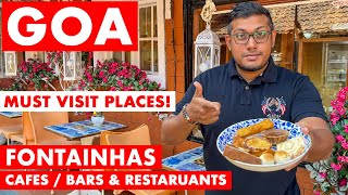 GOA  Fontainhas  Best Cafes Bars amp Restaurants Beautiful Latin Quarter in Panjim  Goa Vlog [upl. by Aihsyla]