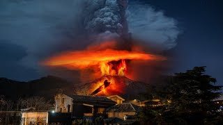 Etna exploded Strong eruption on the southeastern slope of Volcano Etna Sicily Italy [upl. by Ellehcram]