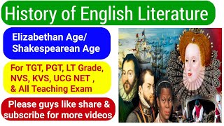 History of English Literature History of Literature Elizabethan Age l Age of Shakespeare [upl. by Ahsirkal]