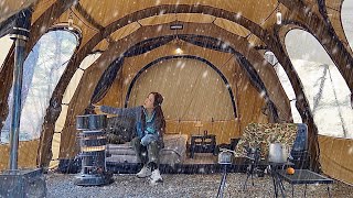 Amazing 🌟 Solo camping in the rain in a large inflatable tent in a backpack ㅣ RAIN ASMR [upl. by Aelak]