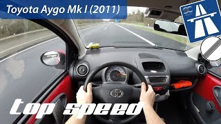 Toyota Aygo Mk1 2011 on German Autobahn  POV Top Speed Drive [upl. by Ainwat]