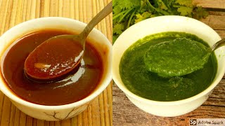 2 chutneys for chaat Dahi bhalla pani puri sandwich  चाट चटनी रेसिपी  Green and Red chutney [upl. by Ibrab618]