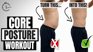 Fix Your Pelvic Tilt Posture FAST 6Minute Core Workout Routine [upl. by Sirovart]