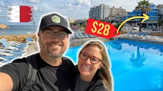 We Stayed at the CHEAPEST Hotel in MALTA 28  Beach Garden Hotel Review [upl. by Dasa]