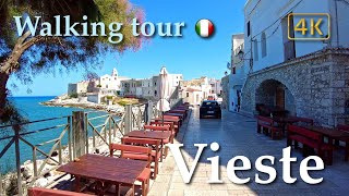 Vieste Puglia Italy【Walking Tour】History in Subtitles  4K [upl. by Letreece]