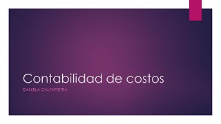 Contabilidad de costos [upl. by Daren]