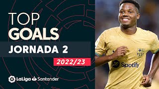 Todos los goles de la jornada 2 de LaLiga Santander 20222023 [upl. by Ransell]