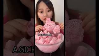 Pink Carbonated Ice EatingCrunchy Ice Eating Asmrcarbonateice mukbang icebites bigbitesice [upl. by Bazluke446]