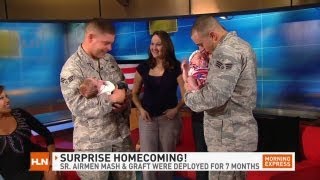 Surprise military reunion live on Morning Express [upl. by Ariahaj]