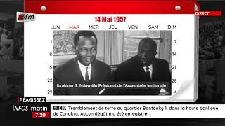 UN JOUR AU SENEGAL  14 Mai 1957 Ibrahima Seydou Ndaw est élu Président de lAssemblée territoriale [upl. by Neelyad]