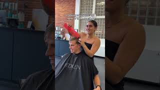 Giant ￼comb prank on my clients PART 1 haircomb hairstylist trending reaction [upl. by Nollid529]