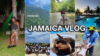 JAMAICA VLOG 🇯🇲 RIU REGGAE MONTEGO BAY  PARTY BOAT BAMBOO RAFTING  MORE [upl. by Deevan799]