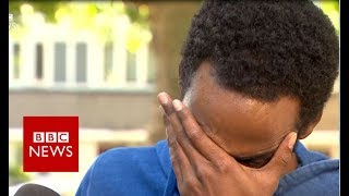 A resident of Grenfell Tower describes quotseeing people throw children to safetyquot BBC News [upl. by Anytsyrk]