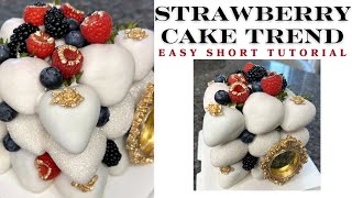 Viral Chocolate Strawberry Cake Trend Short Tutorial [upl. by Thetisa]