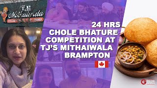 Chole Bhature Competition In Brampton At TJ’s Mithaiwala  Canada Food Locations ​⁠ [upl. by Rombert]