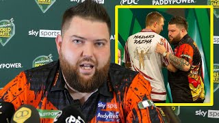 Michael Smith on RAZMA SLOW PLAY and 9dart attempt HE HAD A LOT TO SAY AT THE END [upl. by Nurse634]