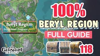 How to Beryl Region 100 FULL Exploration ⭐ Fontaine ALL CHESTS GUIDE 40【 Genshin Impact 】 [upl. by Hakkeber]