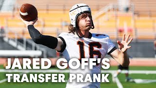 NFL QB Jared Goff Pranks Unsuspecting College Football Team [upl. by Gombosi]