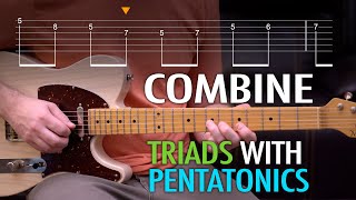 Combine simple triads with the minor pentatonic scale for an easy blues lead  TAB INCLUDED [upl. by Boj]