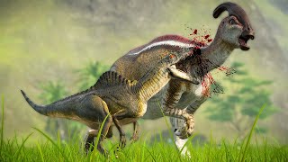 SPINORAPTOR vs TREX vs SPINOSAURUS DINOSAURS BATTLE IN JURASSIC PARK  Jurassic World Evolution [upl. by Tnecillim508]