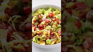 CRUNCHY TACO SALAD RECIPE tacosalad beef food easyrecipe saladbowl shorts beefrecipes short [upl. by Calvo80]