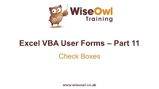 Excel VBA Forms Part 11  Check Boxes [upl. by Nirot]