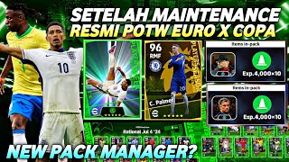 PACK MANAGER MOURINHO SETELAH MAINTENANCE HARI INI RESMI POTW EURO X COPA EFOOTBALL 2024 MOBILE [upl. by Nette]