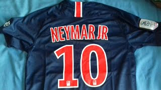 33 UNBOXING MAILLOT PSG 20182019 FLOQUÉ NEYMAR JR DHGATECOM [upl. by Elfrieda]